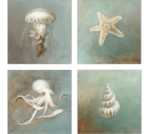Treasures from the Sea 4 Piece Art Print Set by Danhui Nai