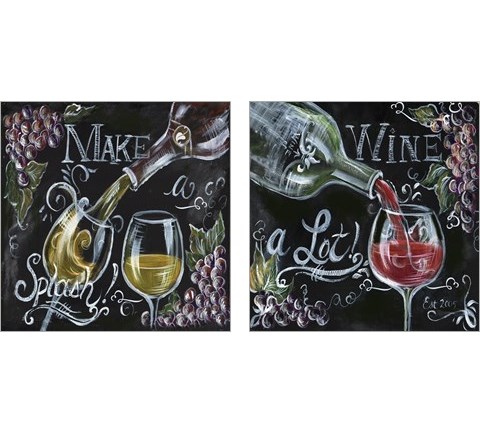 Chalkboard Wine 2 Piece Art Print Set by Tre Sorelle Studios