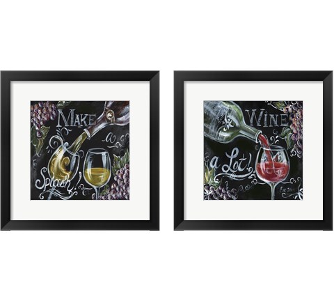 Chalkboard Wine 2 Piece Framed Art Print Set by Tre Sorelle Studios