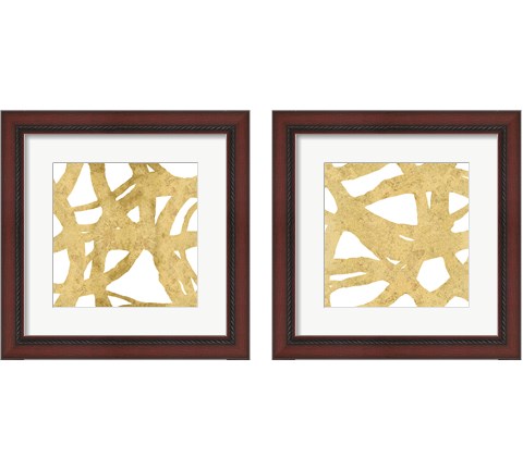 Endless Circles Front Gold 2 Piece Framed Art Print Set by Wild Apple Portfolio