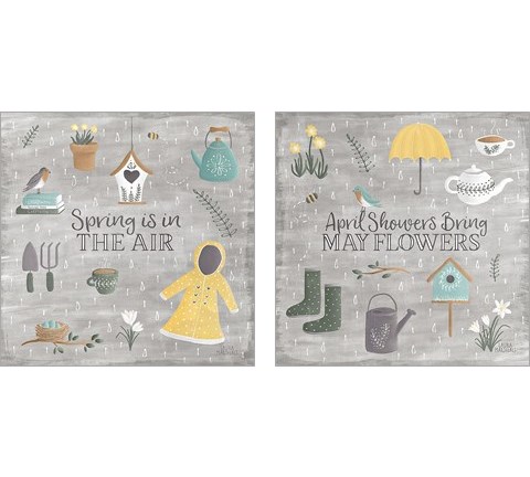 Smitten With Spring 2 Piece Art Print Set by Laura Marshall