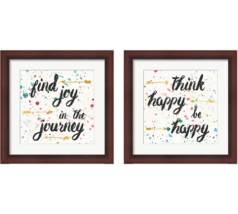Think Happy 2 Piece Framed Art Print Set by Jess Aiken