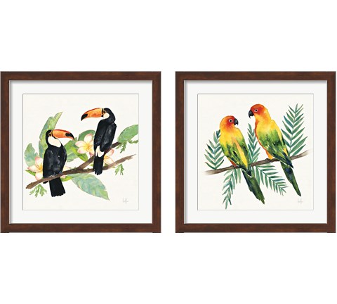 Tropical Fun Bird 2 Piece Framed Art Print Set by Harriet Sussman