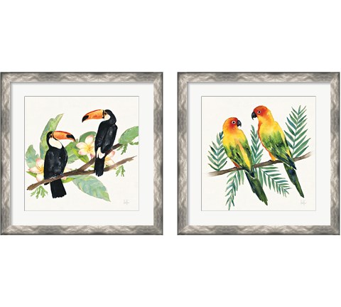 Tropical Fun Bird 2 Piece Framed Art Print Set by Harriet Sussman
