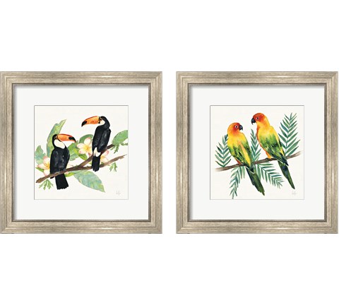 Tropical Fun Bird 2 Piece Framed Art Print Set by Harriet Sussman