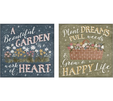 Blooming Garden 2 Piece Art Print Set by Laura Marshall