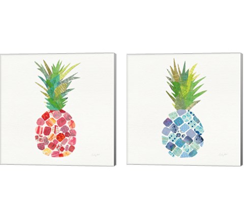 Tropical Fun Pineapple 2 Piece Canvas Print Set by Courtney Prahl