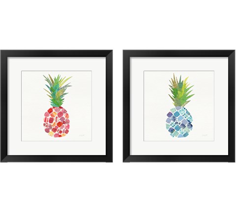 Tropical Fun Pineapple 2 Piece Framed Art Print Set by Courtney Prahl