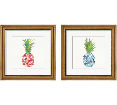 Tropical Fun Pineapple 2 Piece Framed Art Print Set by Courtney Prahl