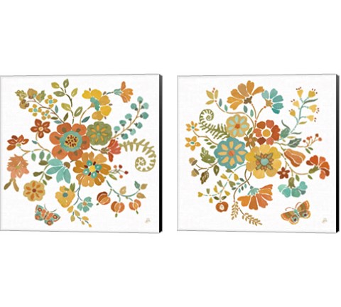 Autumn Impressions 2 Piece Canvas Print Set by Daphne Brissonnet