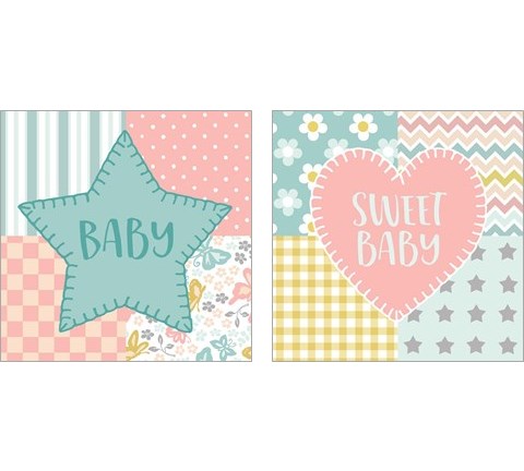 Baby Quilt 2 Piece Art Print Set by Beth Grove