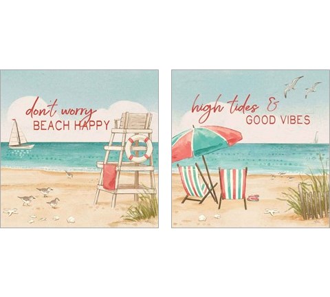 Beach Time 2 Piece Art Print Set by Janelle Penner