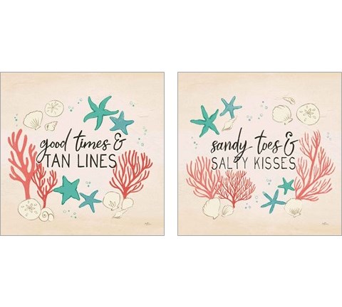 Beach Time  2 Piece Art Print Set by Janelle Penner