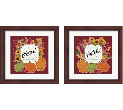 Thankful Red 2 Piece Framed Art Print Set by Janelle Penner