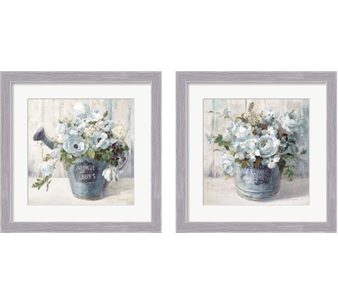 Garden Blooms Blue 2 Piece Framed Art Print Set by Danhui Nai