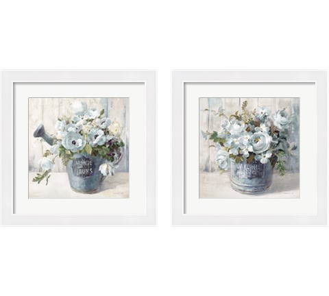 Garden Blooms Blue 2 Piece Framed Art Print Set by Danhui Nai