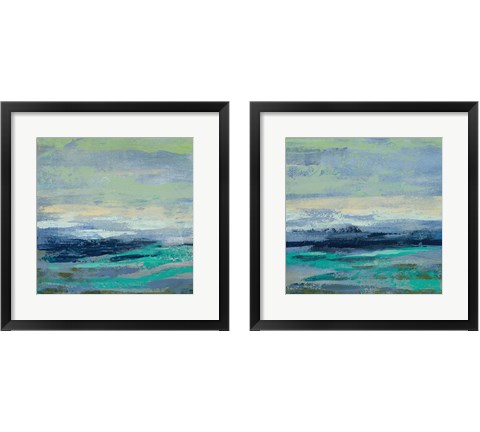 Teal Wave 2 Piece Framed Art Print Set by Silvia Vassileva