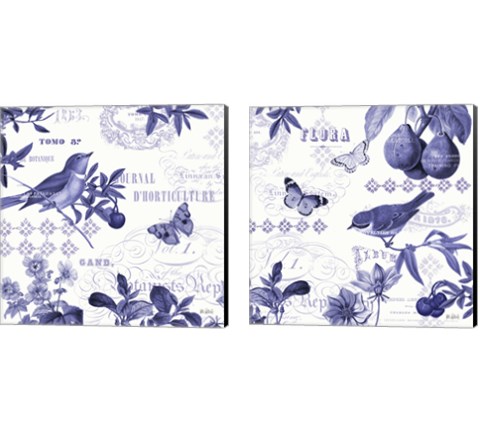 Botanical Blue 2 Piece Canvas Print Set by Katie Pertiet