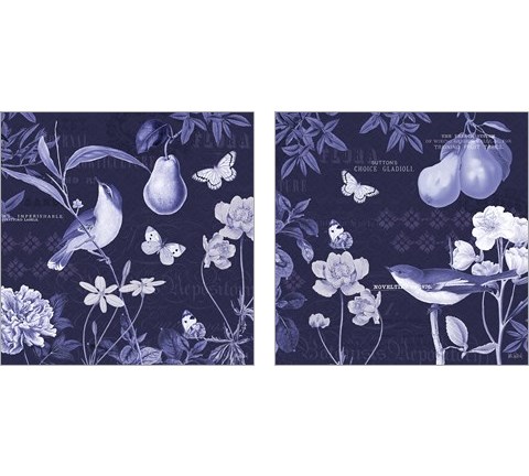 Botanical Blue 2 Piece Art Print Set by Katie Pertiet