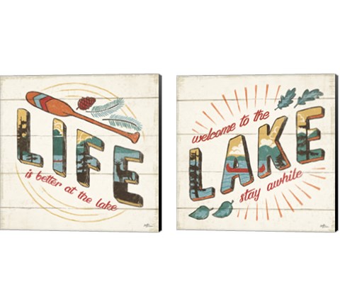 Vintage Lake 2 Piece Canvas Print Set by Janelle Penner