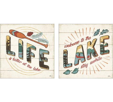 Vintage Lake 2 Piece Art Print Set by Janelle Penner