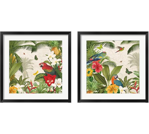 Parrot Paradise 2 Piece Framed Art Print Set by Katie Pertiet