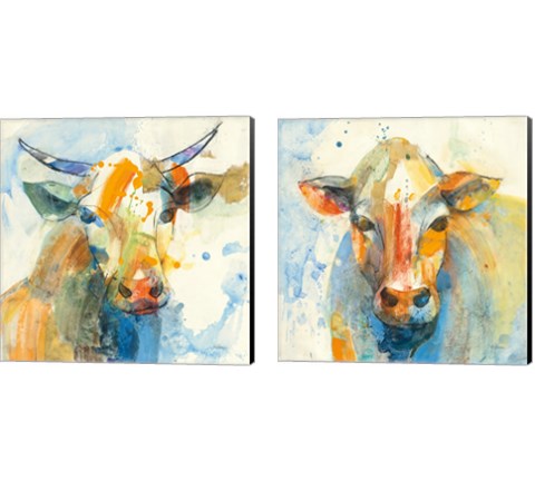 Happy Cows 2 Piece Canvas Print Set by Albena Hristova
