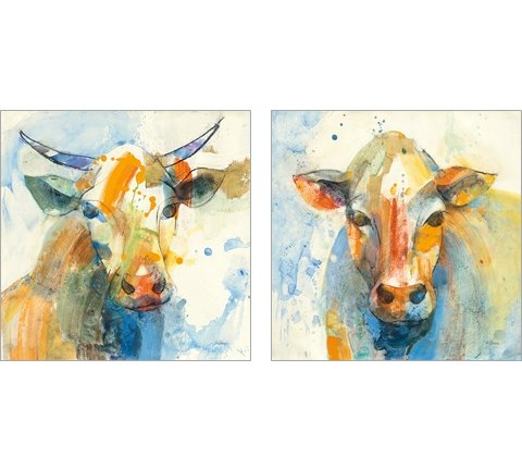 Happy Cows 2 Piece Art Print Set by Albena Hristova