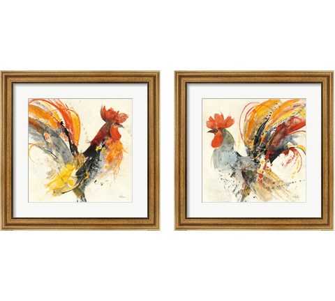 Festive Rooster 2 Piece Framed Art Print Set by Albena Hristova