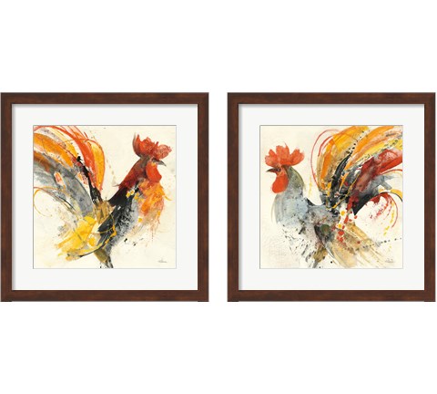 Festive Rooster 2 Piece Framed Art Print Set by Albena Hristova
