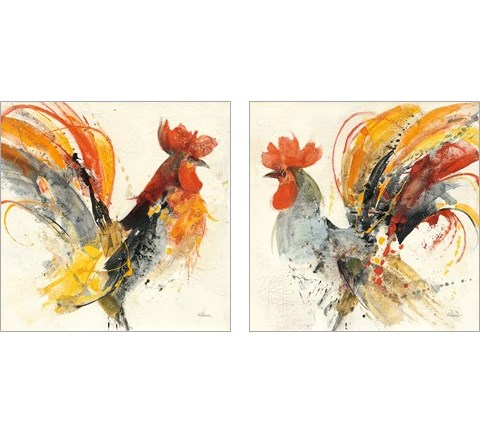 Festive Rooster 2 Piece Art Print Set by Albena Hristova