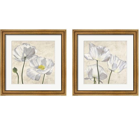 Poppies in White 2 Piece Framed Art Print Set by Luca Villa