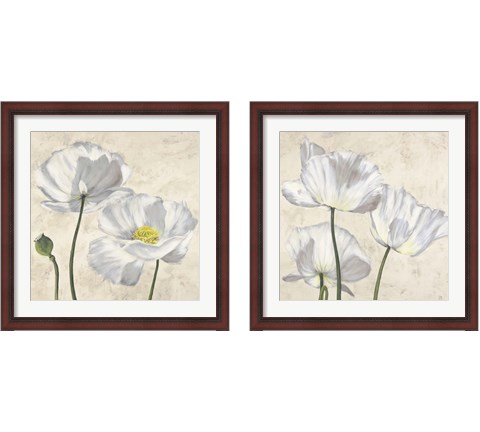 Poppies in White 2 Piece Framed Art Print Set by Luca Villa