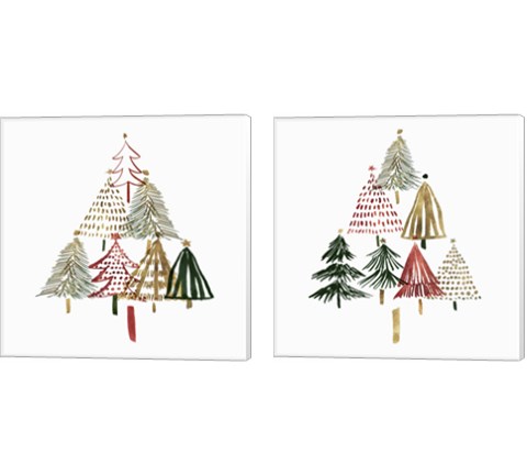 Pine Trees 2 Piece Canvas Print Set by Isabelle Z