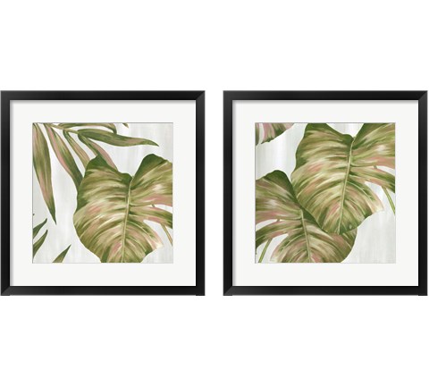 Pink Leaves 2 Piece Framed Art Print Set by Eva Watts