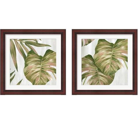 Pink Leaves 2 Piece Framed Art Print Set by Eva Watts