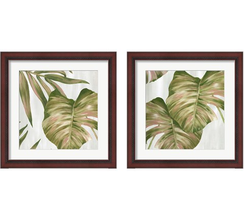 Pink Leaves 2 Piece Framed Art Print Set by Eva Watts