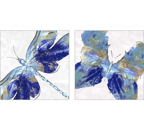 Blue Insect 2 Piece Art Print Set by Eva Watts