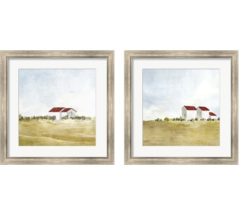 Red Farm House 2 Piece Framed Art Print Set by Isabelle Z