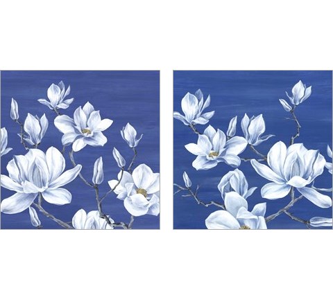 Blooming Magnolias 2 Piece Art Print Set by Eva Watts