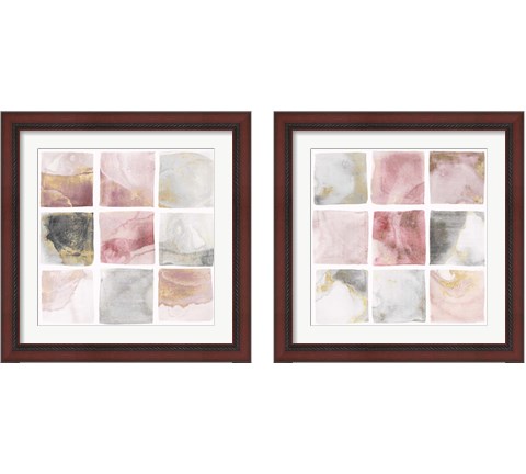 Blush Squares  2 Piece Framed Art Print Set by Isabelle Z