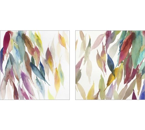 Fallen Colorful Leaves 2 Piece Art Print Set by Tom Reeves