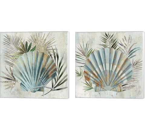 Turquoise Shell 2 Piece Canvas Print Set by Aimee Wilson