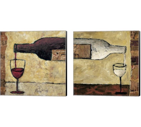 Wine Pour 2 Piece Canvas Print Set by Judi Bagnato