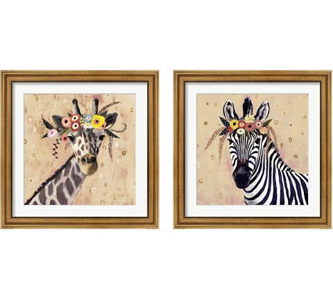Klimt Zebra 2 Piece Framed Art Print Set by Victoria Borges