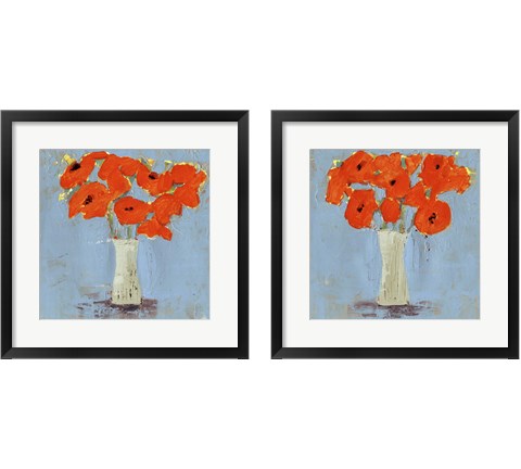 Orange Poppy Impression 2 Piece Framed Art Print Set by Victoria Borges