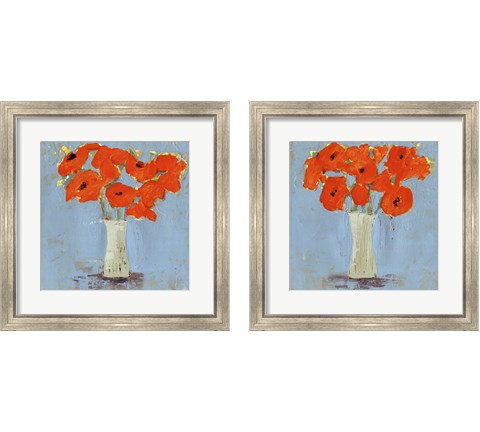 Orange Poppy Impression 2 Piece Framed Art Print Set by Victoria Borges