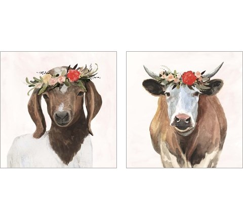 Spring on the Farm 2 Piece Art Print Set by Victoria Borges
