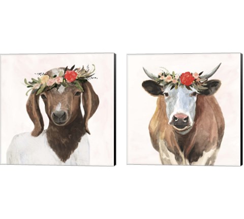 Spring on the Farm 2 Piece Canvas Print Set by Victoria Borges