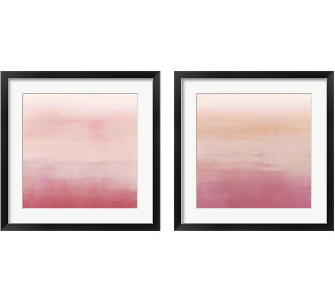 Apricot Ombre 2 Piece Framed Art Print Set by Victoria Borges